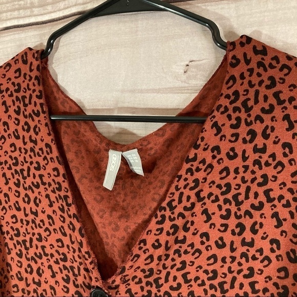Asos Burnt Orange Leopard Print Button Up Top - Picture 2 of 10
